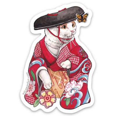 "wisteria maiden" design sticker