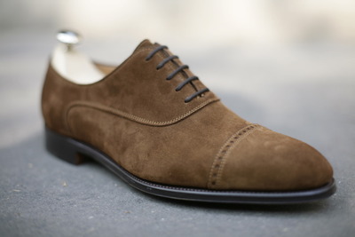 Partywear Handmade Camel Suede Lace Up Formal Shoes For Gentlemens