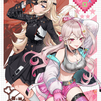 Goddess of victory nikke "jackal and guillotine" *holographic* autographed print