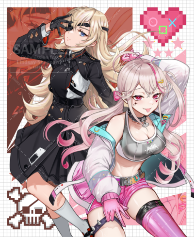 Goddess of Victory NIKKE "Jackal and Guillotine" *HOLOGRAPHIC* Autographed Print