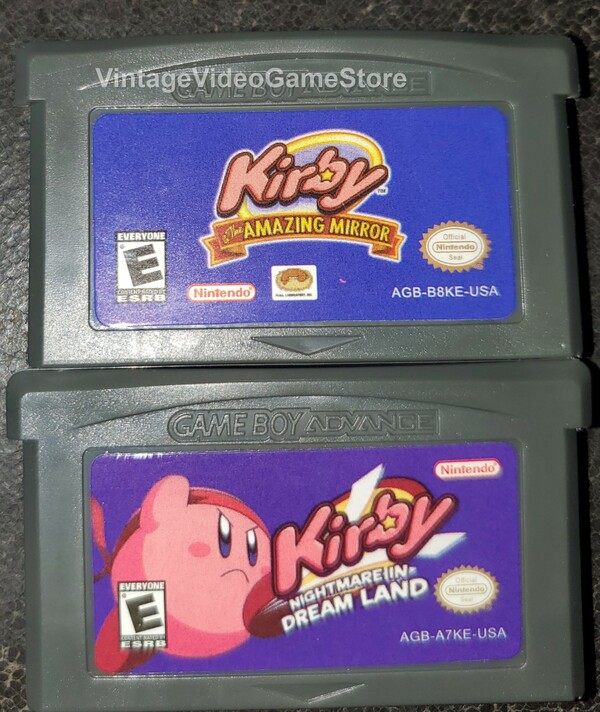 Kirby Nightmare in Dream Land Kirby and the Amazing Mirror GBA Video Game Boy Advance Nintendo