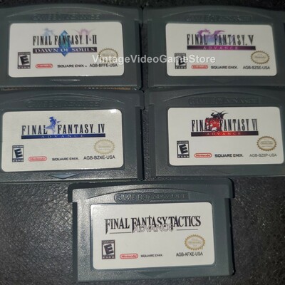Final fantasy 1 & 2 dawn of souls, iv, v, vi, tactics advance gba video game boy advance nintendo