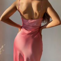 Casual Pink Strap Sleeveless Slit Dress - Thumbnail 1