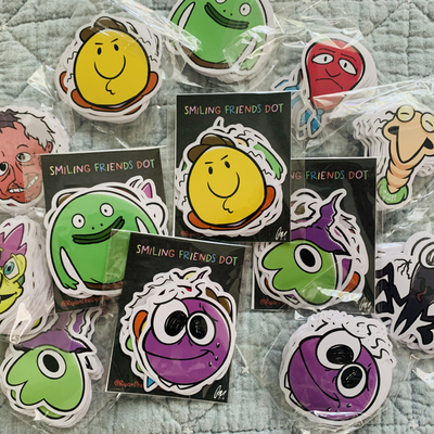 Smiling friends dot sticker set 