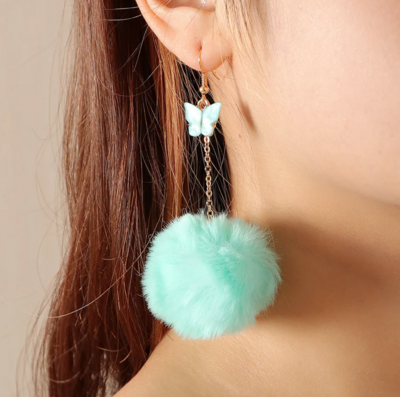 POM POM BUTTERFLY EARRINGS