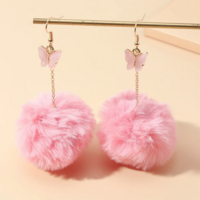 POM POM BUTTERFLY EARRINGS - Thumbnail 3