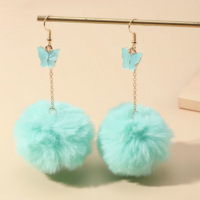 POM POM BUTTERFLY EARRINGS - Thumbnail 4