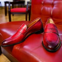 Adult Choice Best Red Berry Genuine Leather Moccasin Shoes - Thumbnail 1