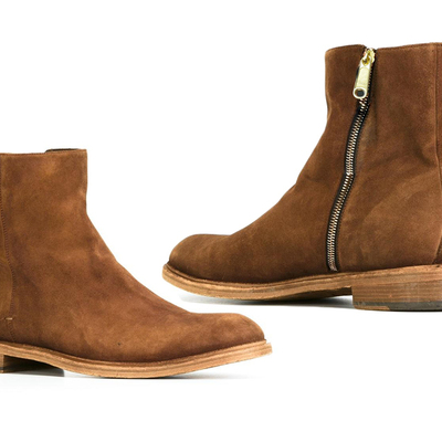 New handmade new mens brown suede fashion boot, men side zipper ankle high heel