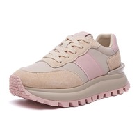 Retro Color Block Lace Up Running Sneakers - Thumbnail 5