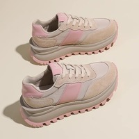 Retro Color Block Lace Up Running Sneakers - Thumbnail 2