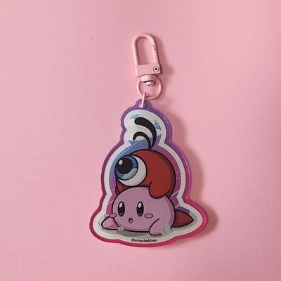 Kirby and waddle doo acrylic keychain
