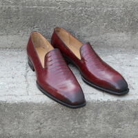 Crafted Leather Classic Brown Crocodile/Alligator Loafers Dress Shoes - Thumbnail 2