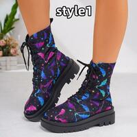 New 3D printed skull lace-up Martin boots - Thumbnail 3