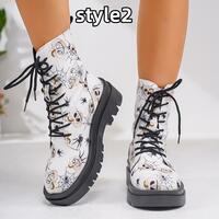 New 3D printed skull lace-up Martin boots - Thumbnail 4