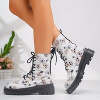 New 3D printed skull lace-up Martin boots - Thumbnail 6