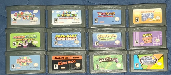 Super Mario Advance 1 2 3 4 Brothers Mario Kart Party Superstar Saga Mario vs DK GBA Video Game Boy Advance Nintendo