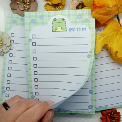 "hop to it!" froggy notepad | 6x4" 50 sheet notepad