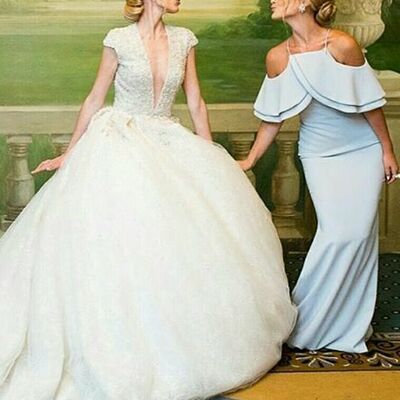 Light blue mother dresses simple wedding guest mother of the bride /groom formal dress