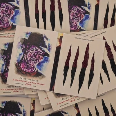 Freddy krueger - a nightmare on elm street custom sweater artifact trading card booklet