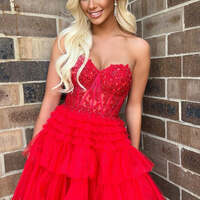 Sweetheart Lace A-Line  Short Homecoming Dress - Thumbnail 2