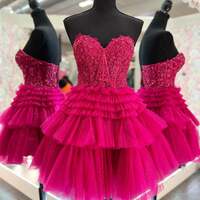 Sweetheart Lace A-Line  Short Homecoming Dress - Thumbnail 3