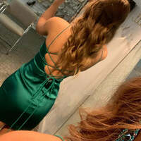 Sheath Spaghetti Straps Green Short Homecoming Dress  - Thumbnail 1