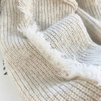 Tassel hooded soft waxy sweater - Thumbnail 8