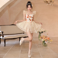 Vintage Fairy Tail Floral Print Swim Dress - Thumbnail 4