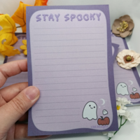 "Stay Spooky" Cute Ghost Notepad | 6x4" 50 Sheet Notepad - Thumbnail 1