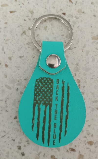 #249 Back the Blue leatherette keyring