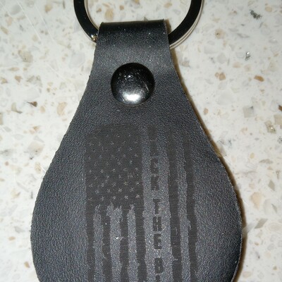 #249 back the blue leatherette keyring