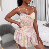 Sling Women'S Pink Floral Print Dress - Thumbnail 1