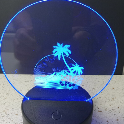 #257 led night light palm trees and mountain