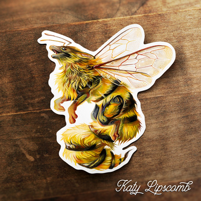 Honey bee dragon - vinyl sticker