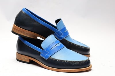 Crafted Leather Classic Tri Tone Color Leather Moccasin Shoes Men Loafers Dress Shoes