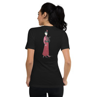 Cleo Harper Red Lady Unisex Short Sleeve V-Neck T-Shirt with Embroidered front logo - Thumbnail 1