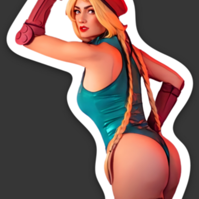 Cammy die cut sticker 2" x 3" 