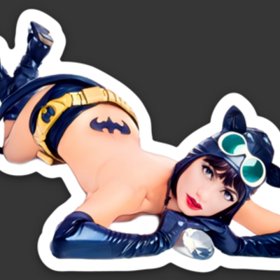 Catwoman 3" x 2.08" die cut sticker