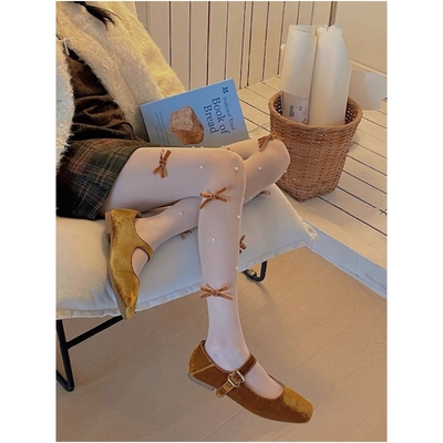 Pearl angelic bow tights