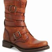Handmade Men’s Retro Buckle Leather High ankle Boots - Thumbnail 1