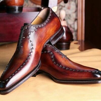 Remarkable outstanding patina finishing handmade formal shoes for men