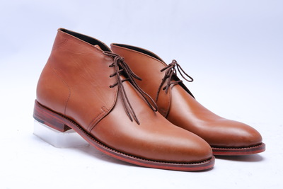 Crafted Leather Bespoke Shoes Brown Leather Chukka Lace up Dress Boot