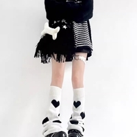 Black white y2k leg warmers - Thumbnail 3