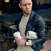 New Men Leather Jacket Motorcycle Slim Fit Biker jackets - Thumbnail 1