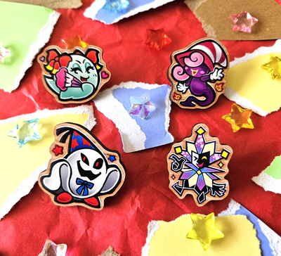 Paper Mario Wood Pin Set