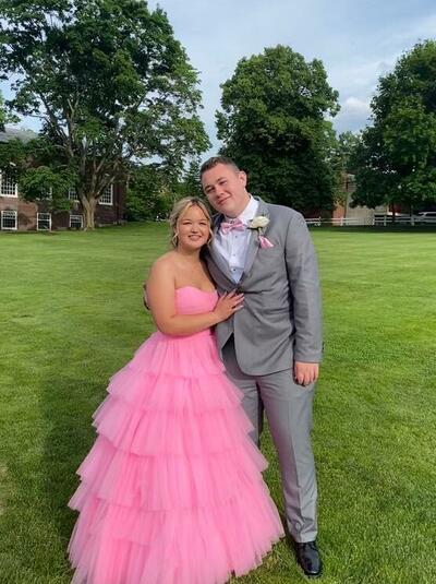 A line Sweetheart Pink Formal Prom Dresses