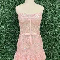   Strapless Red Sequins Tiered Short Homecoming Dress Dress,SF0542 - Thumbnail 7