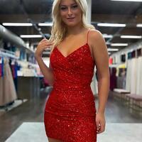 Sheath Sequin Lace Up Homecoming Dress,SF0546 - Thumbnail 1
