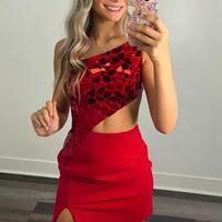 One Shoulder Short Red Prom Dresses, One Shoulder Short Red Formal Homecoming Dresses,SF0547 - Thumbnail 1